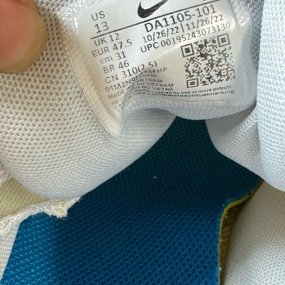 Nike Men's White and Blue Athletic Shoes size 13 (j191) - Picture 8 of 10